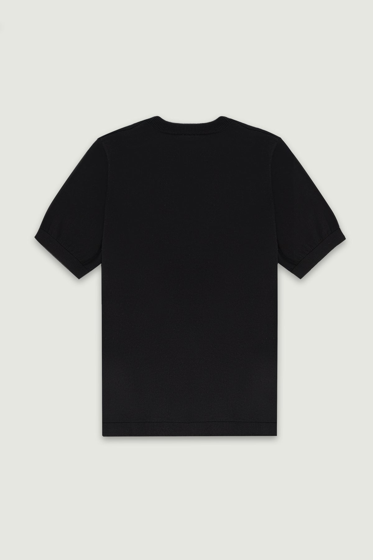 Siyah Rib Detaylı Kadın T-Shirt  Mısırlı