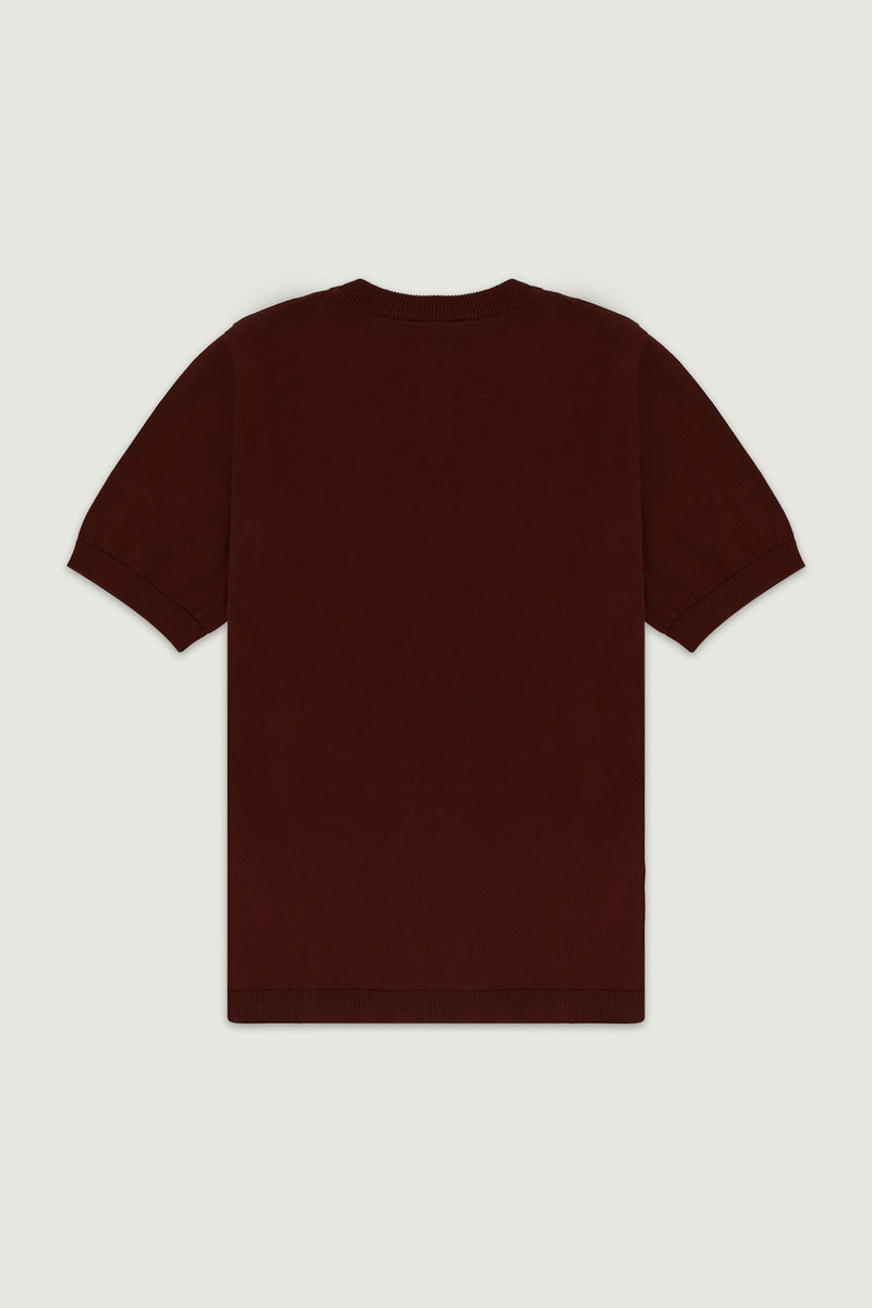 Mürdüm Rib Detaylı Kadın T-Shirt  Mısırlı