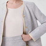 Açık Mavi Gold Düğmeli Tüvit Kadın Ceket  Mısırlı 1951