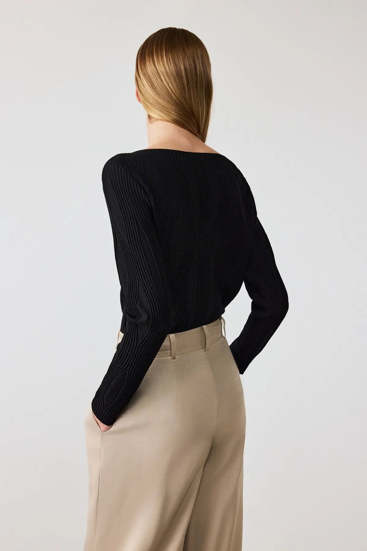 Beige Palazzo Geniş Paça Kadın Pantolon  Mısırlı 1951