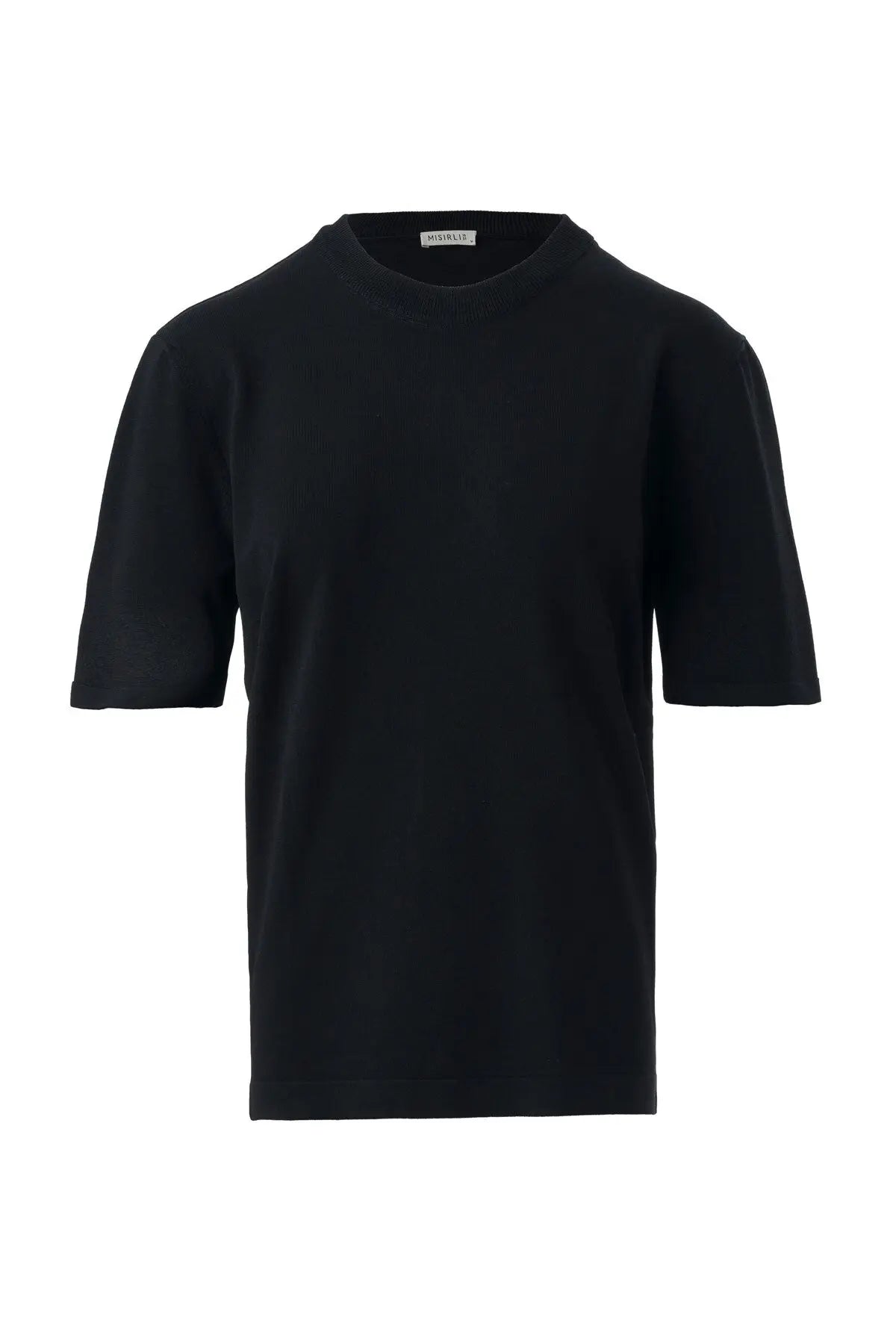 Siyah Bisiklet Yaka Kadın T-Shirt  Mısırlı