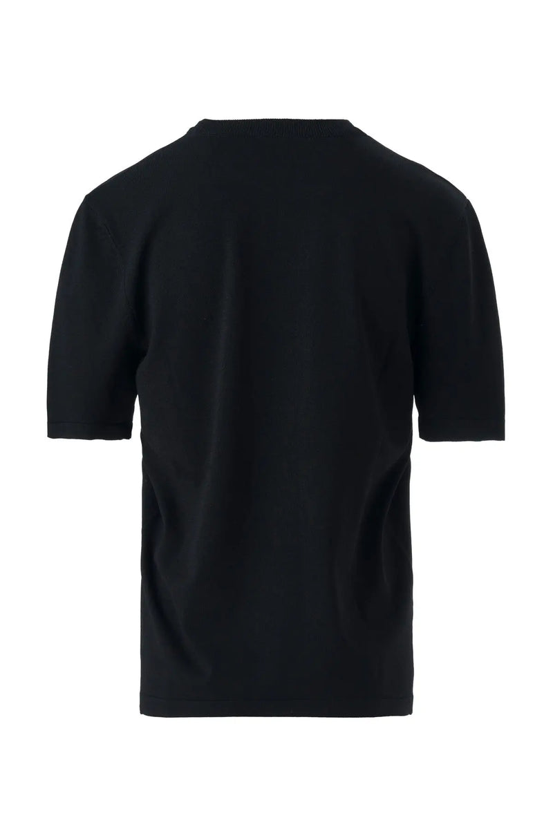 Siyah Bisiklet Yaka Kadın T-Shirt