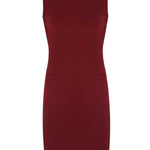 Bordo Kolsuz Triko Mini Elbise  Mısırlı