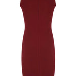 Bordo Kolsuz Triko Mini Elbise  Mısırlı