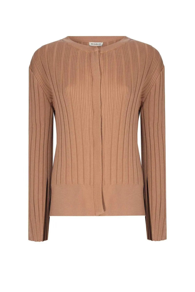 Camel Çıtçıtlı Kadın Hırka