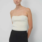 Ekru Straplez Crop Top  Mısırlı