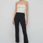 Ekru Straplez Crop Top  Mısırlı
