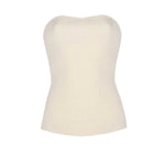 Ekru Straplez Crop Top  Mısırlı