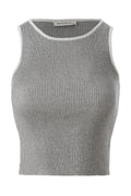 Halter Yaka Gri Triko Crop Top