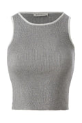 Halter Yaka Gri Triko Crop Top