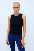 Halter Yaka Siyah Triko Crop Top