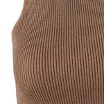 Halter Yaka Camel Triko Crop Top  Mısırlı 1951