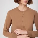 Karamel Düğme Detaylı Kadın Hırka  Mısırlı 1951