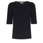 Kısa Kollu Siyah Triko Kadın T-Shirt  Mısırlı