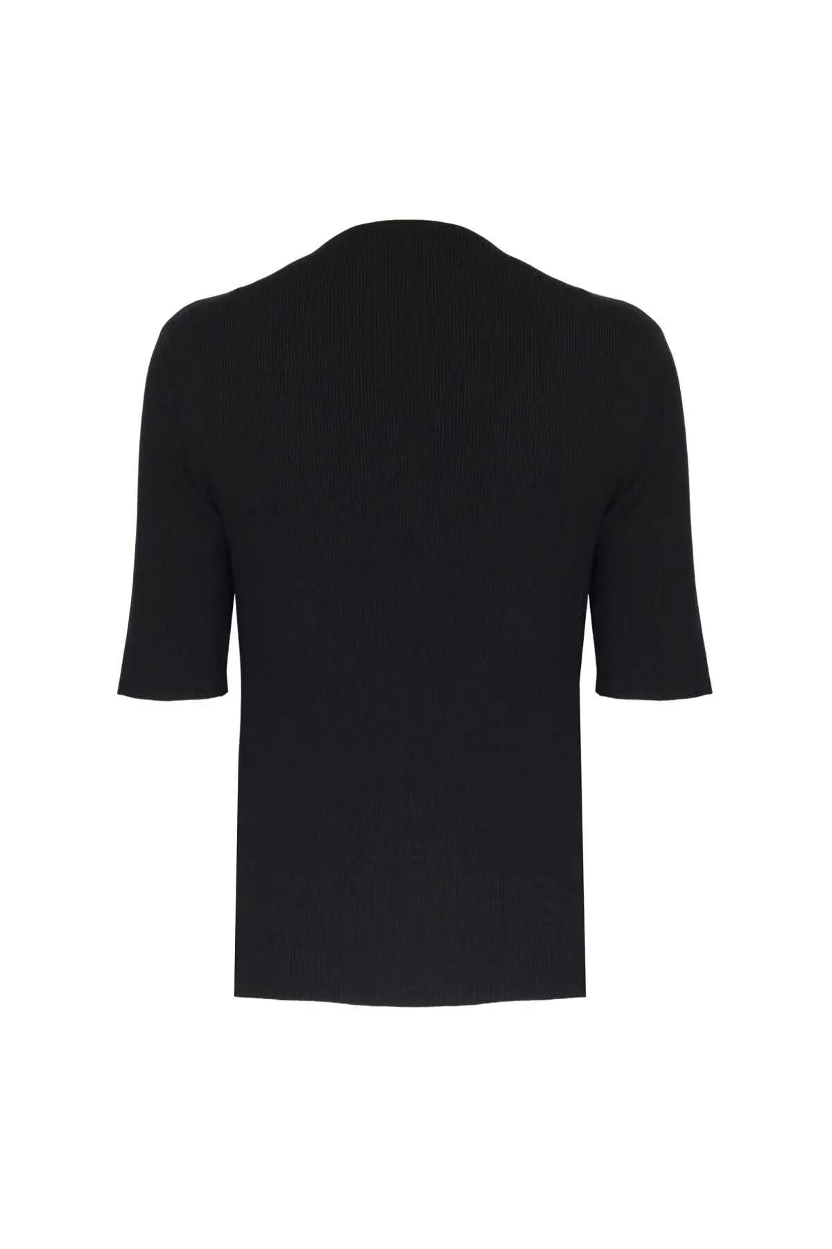 Kısa Kollu Siyah Triko Kadın T-Shirt  Mısırlı