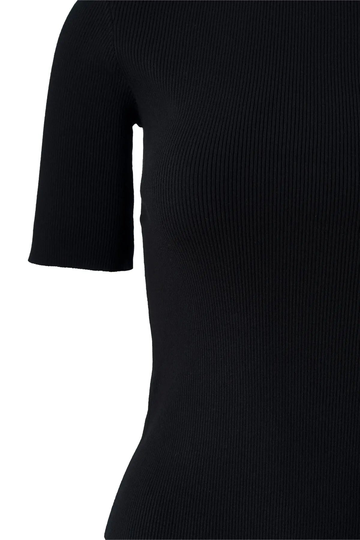 Kısa Kollu Siyah Triko Kadın T-Shirt  Mısırlı