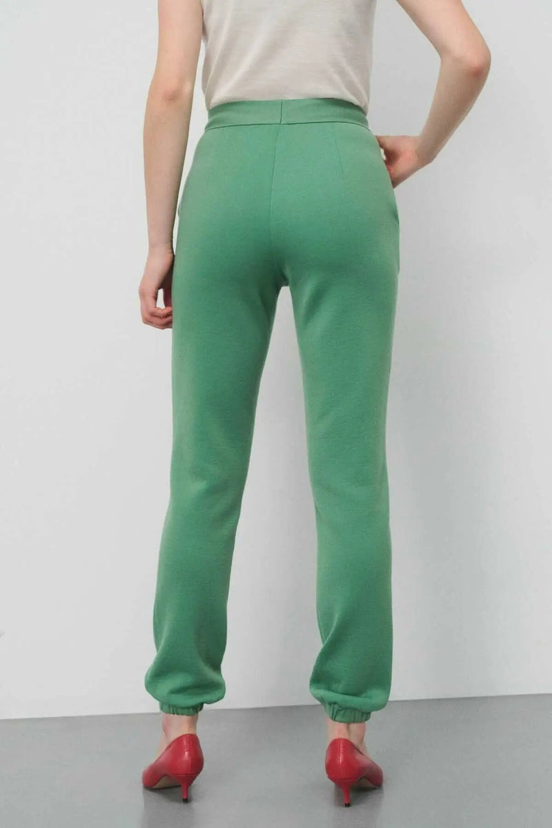 Lastik Paça Yeşil Kadın Pantolon  Mısırlı 1951