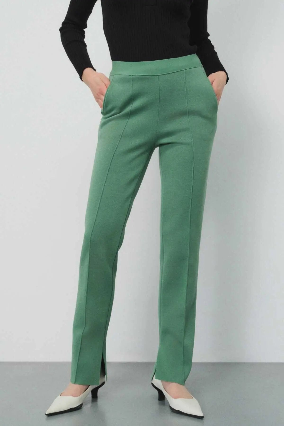 Regular Fit Yeşil Kadın Pantolon  Mısırlı 1951