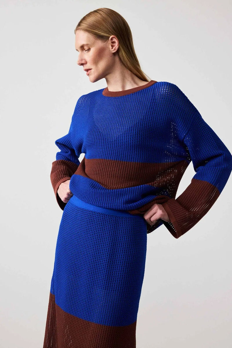 Saks Mavi Merserize Oversize Kadın Kazak