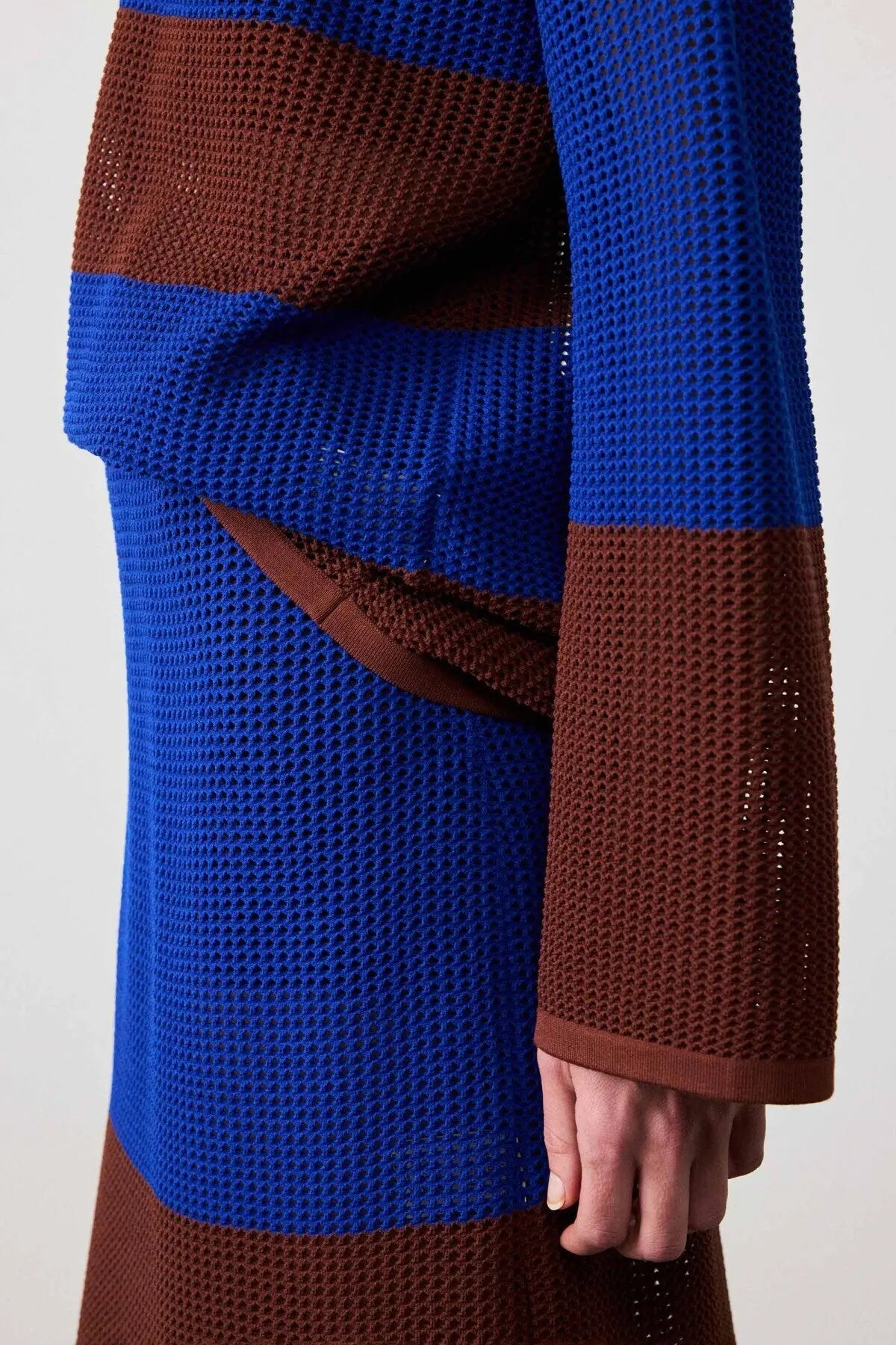 Saks Mavi Merserize Oversize Kadın Kazak  Mısırlı