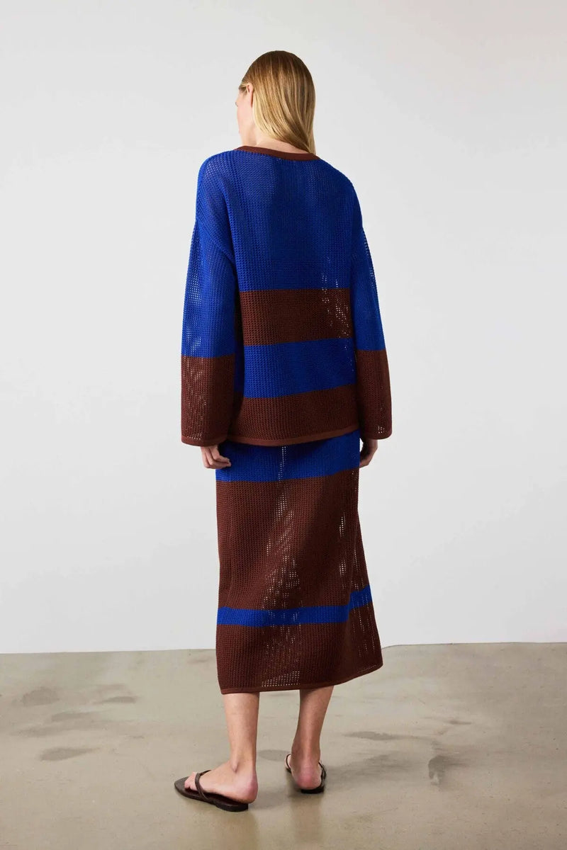 Saks Mavi Merserize Oversize Kadın Kazak