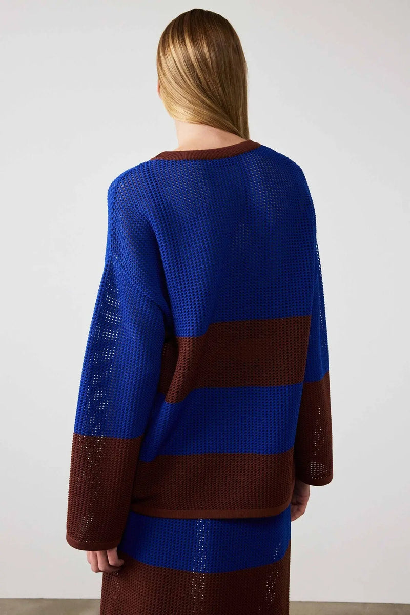 Saks Mavi Merserize Oversize Kadın Kazak