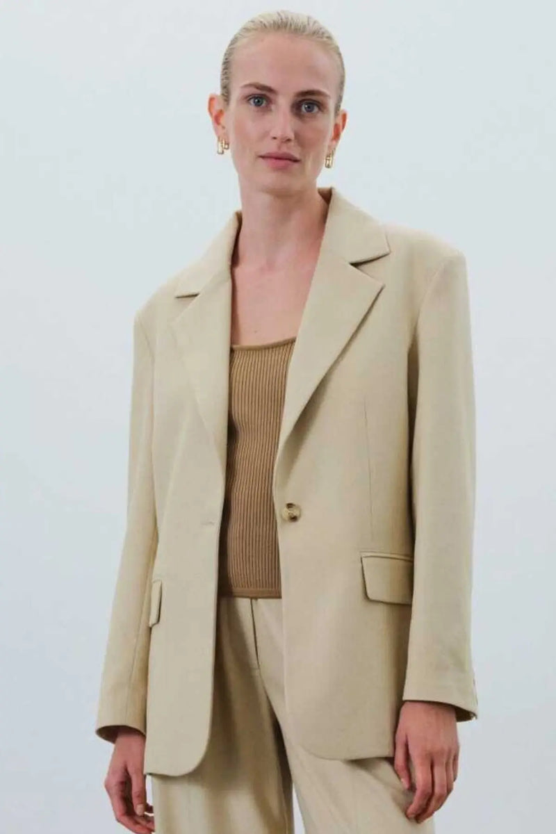 Sarı Cep Detaylı Blazer Kadın Ceket