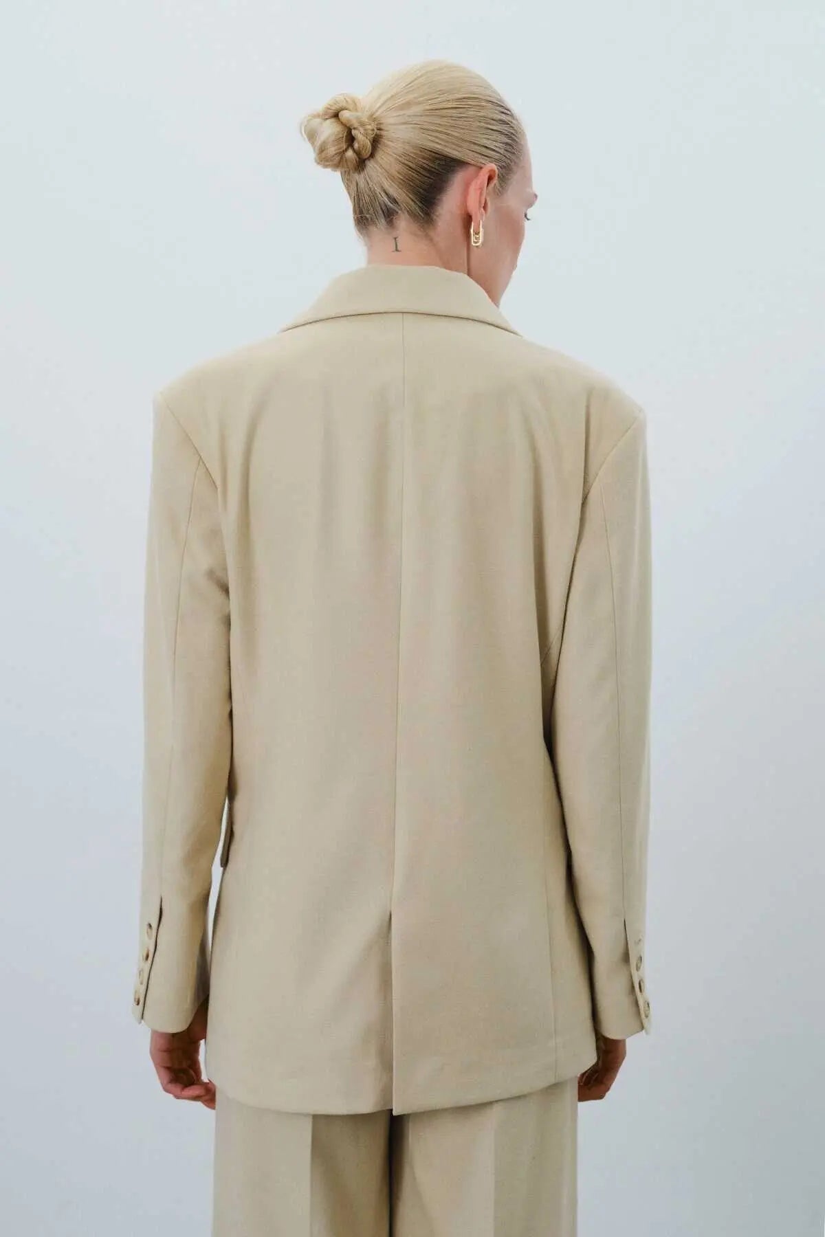 Sarı Cep Detaylı Blazer Kadın Ceket  Mısırlı