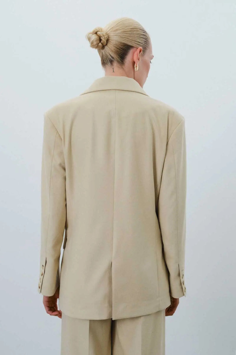 Sarı Cep Detaylı Blazer Kadın Ceket
