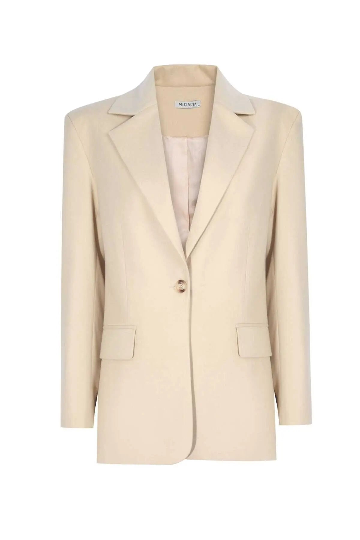Sarı Cep Detaylı Blazer Kadın Ceket  Mısırlı